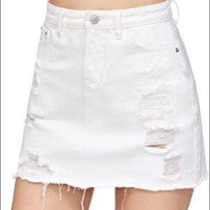 White Denim Skirt